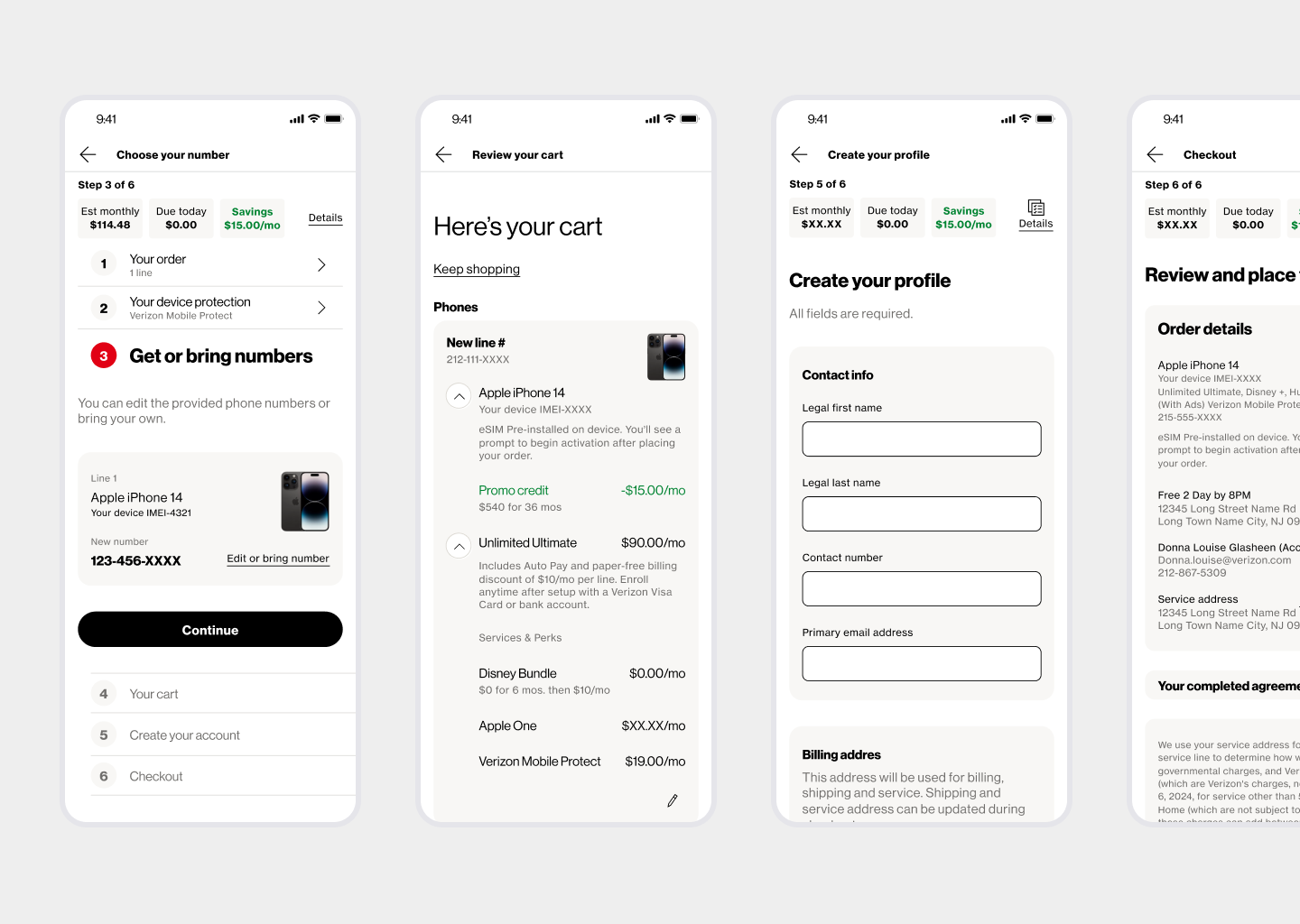 Simplified middle funnel interactions for single and multiline transactions.